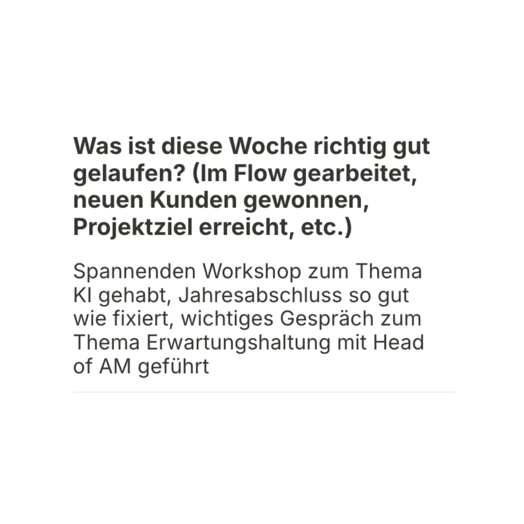 Self-Assessment Ergebnis