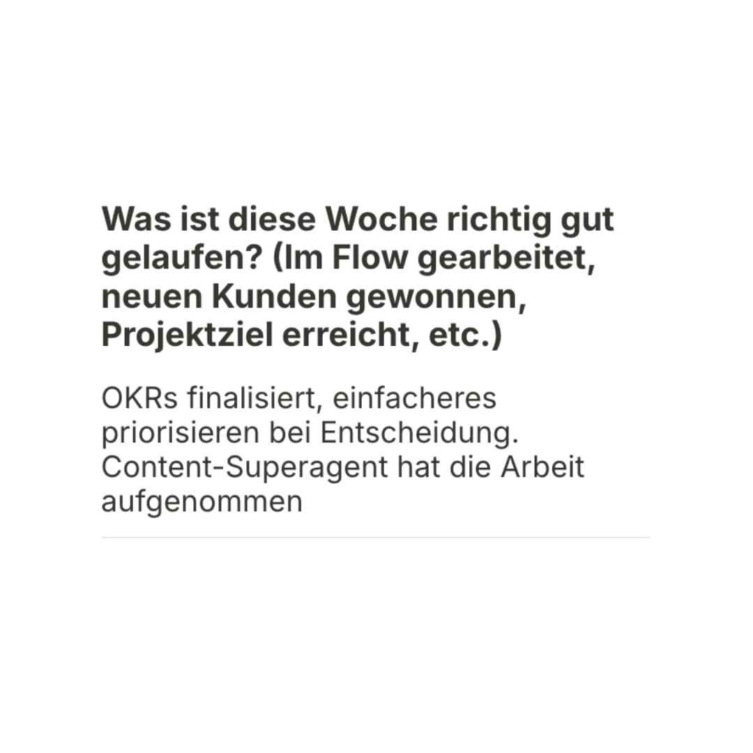 Self-Assessment Ergebnis