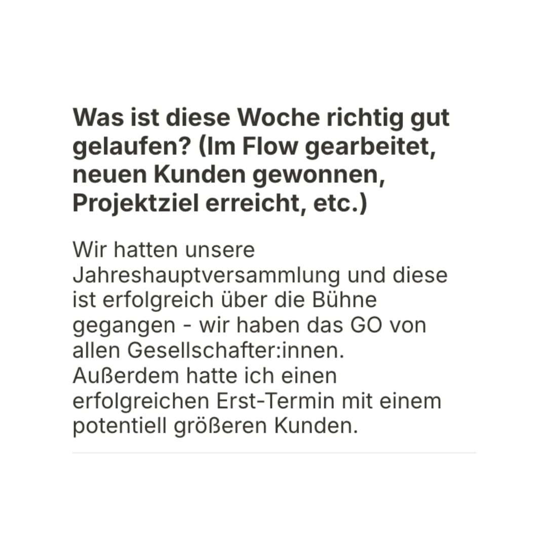 Self-Assessment Ergebnis