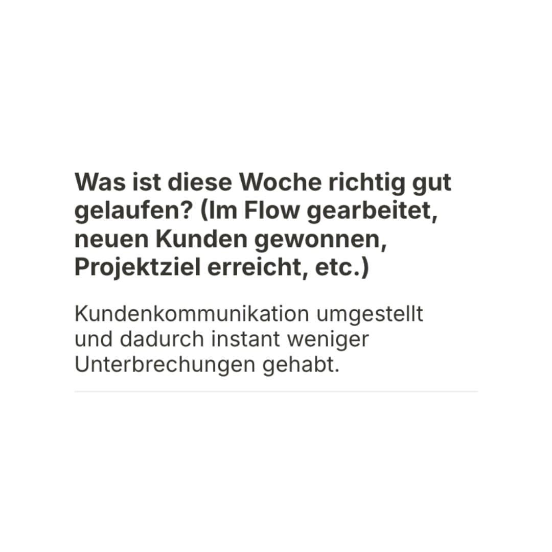 Self-Assessment Ergebnis